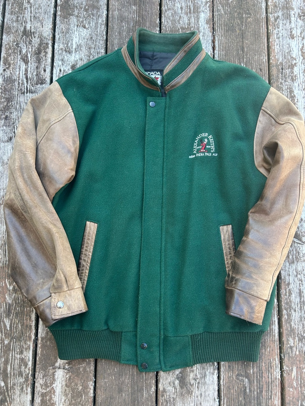 Canada Sportswear Vintage Alexander Keith’s Bomber/Varsity Jacket Wool & Leather